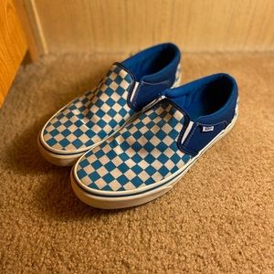 Size 9.0 Blue Checkered Vans